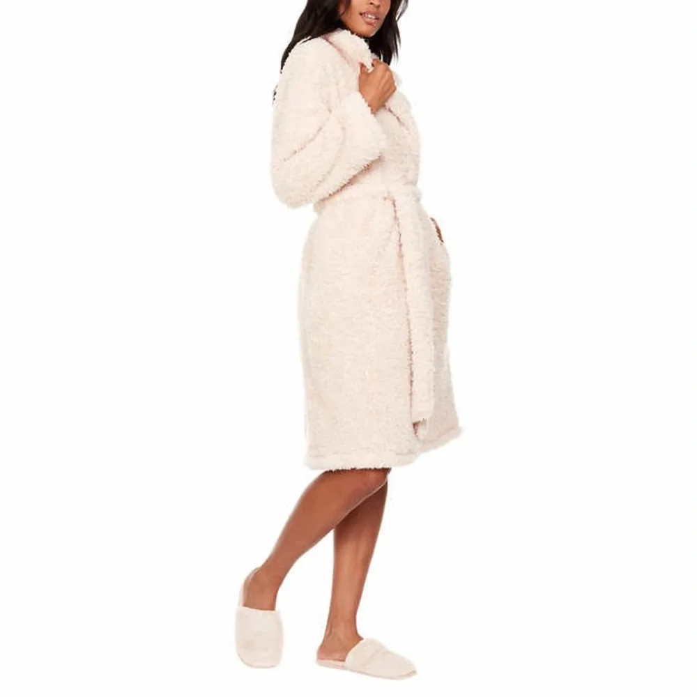 Flora Nikrooz Plush Beige Ivory Luxury Robe small / medium